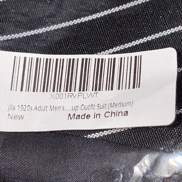 1920s Al Capone Gangster Outfits Halloween Mafia Cosplay Suit Black Pinstripe - Picture 8 of 9